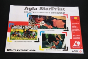 Orig.Thekenmatte Thekenunterlage-Displaymatte Agfa StarPrint PVC Werbung 48x34 vintage 80er