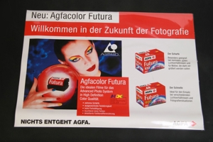 Orig.Thekenmatte Thekenunterlage-Displaymatte Agfa Futura beidseitig PVC Werbung 40x30 vintage 80er