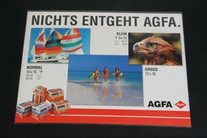 Orig.Thekenmatte Thekenunterlage-Displaymatte Agfa beidseitig PVC Werbung 40x30 vintage 80er