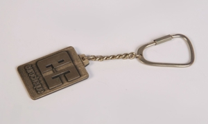 Schlüsselanhänger eurocheque Taschenanhänger Metall 3x4,5cm Sammler 80er vintage