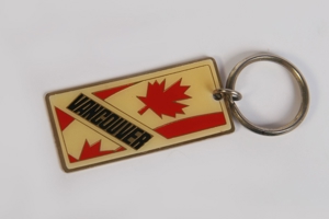 Schlüsselanhänger Vancouver Canada Taschenanhänger Metall 3x6cm Sammler 80er vintage