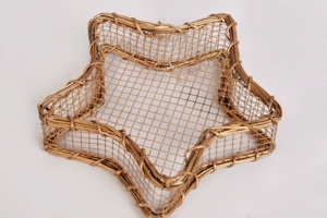 Weihnachtskorb Sternform gold Weiden-Metallgeflecht Ø 15