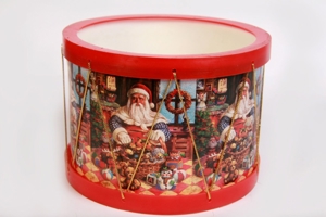 Weihnachtstrommel   13 Dekoration Weihnachten Übertopf Basteln 70er