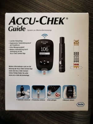 Neu und OVP! Accu-Chek Guide Diabetes Messgerät mit Stechhilfe und 10 Teststreifen Bild 1