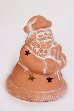 Windlicht Nikolaus Teracotta Ton Teelichthalter Glocke vintage 70er