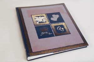 Hochzeitsalbum Fotoalbum Blau Beige Vorderseite verblichen 28x30 Henzo