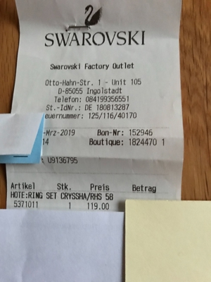 Ring Set Swarovski Cryssha Grösse 58 NEU Bild 5