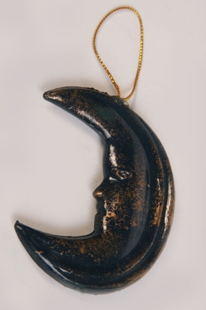 Weihnachtsanhänger Figur Mond blau 8cm Baumdeko vintage 70er