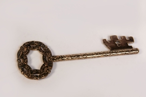 Dekoschlüssel gold antik Basteln zur Eröffnung 5cm vintage 70er