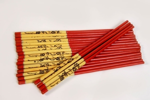 10 Paar Ess-Stäbchen mit Motiv China Japan Holz lackiert Chop Sticks chinesisch japanisch