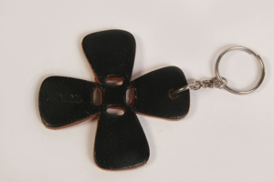 Schlüsselanhänger Leder schwarz von Trendy Ø 7cm vintage