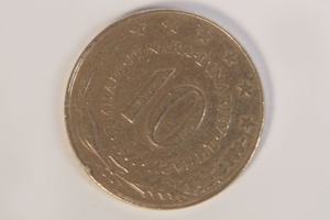 10 DINAR von 1977-Kiev-Jugoslawien Nennwert 19 DINAR Material Cu/Ni