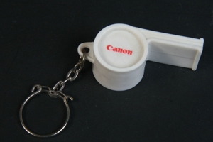 Schlüsselanhänger Canon Trillerpfeife plastik Werbung 70 80er Sammler