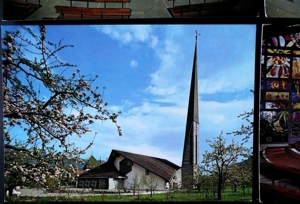 4 alte Postkarten neue Pfarrkirche Algrund Bild 4