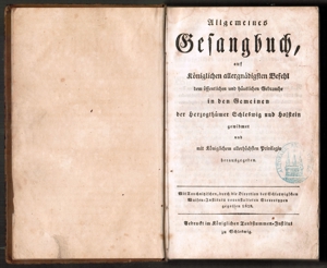 Allgemeines Gesangbuch auf Königlichen Allergnädigsten Befehl anno 1828. Bild 1