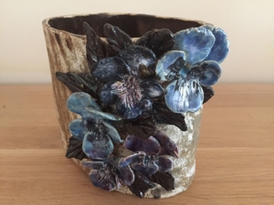 Hochwertiges Keramik Kunsthandwerk Blumenschale Bild 2