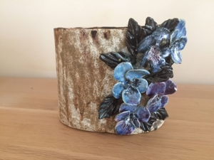 Hochwertiges Keramik Kunsthandwerk Blumenschale Bild 3