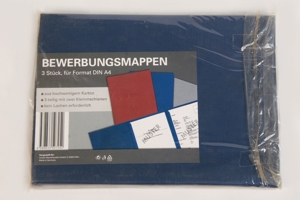 3 Bewerbungsmappen blau Karton DINA4 Klemmschienen Centor neu OVP