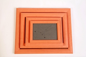 Konvolut 4x Holz-Bilderrahmen13x18 15x20 20x28 28x35 Orange