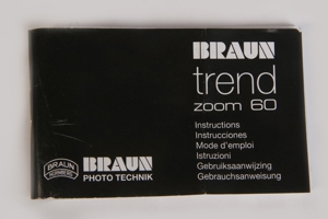 Orig. Bedienungsanleitung Braun trend zoom 60 mehrsprachig manual Instruction