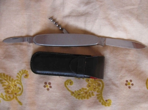 Taschenmesser Multifunktion, Edelstahl im Lederetui, Rostfrei, Bild 3