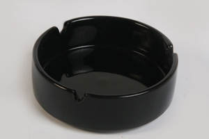 Aschenbecher Schwarz Keramik glänzend Ø 11cm 90er