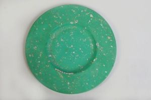 Emaille Blech Teller Schale Kerzenteller mint gesprengelt Ø 18 cm 80er