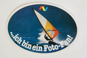 Aufkleber/Sticker Ich bin ein Fotofan 12x17 oval Surfer