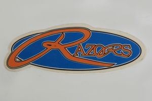 Aufkleber/Sticker RAZORS SKATES 8x3cm oval 80er vintage