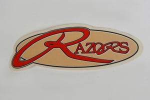 Aufkleber/Sticker RAZORS SKATES 8x3cm oval 80er vintage