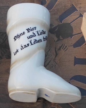 Kleiner Bierstiefel "Ohne Bier und Liebe ist das Leben trübe" Bild 1