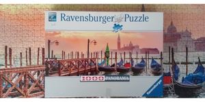 Ravensburger - Gondeln in Venedig Panorama-Puzzle, 1000 Teile