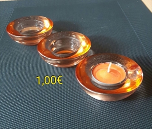 Kerzenhalter, Teelichthalter, orange gelb Bild 3