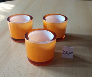 Kerzenhalter, Teelichthalter, orange gelb Bild 2