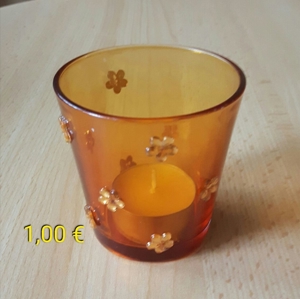 Kerzenhalter, Teelichthalter, orange gelb Bild 6