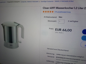 Wasserkocher gebraucht, aber wie neu