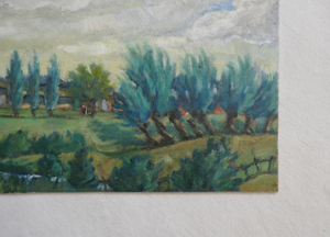 Ölbild - Bauernhaus an einer Weide Bild 2