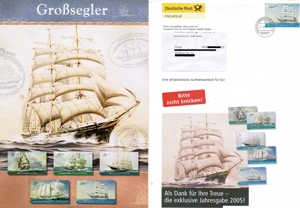 Großsegler,Faltmappe mit Sonderpostwertzeichen der Deutschen Post und mehr, no PayPal Bild 6