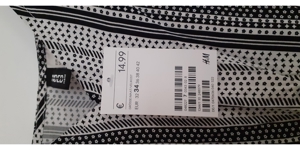 H&M Jumpsuit Playsuit Gr.34 XS Viskose schwarz/weiß gemustert neu Bild 2