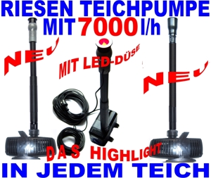 RIESEN-TEICHPUMPE 7000l/h SPRINGBRUNNEN+SCHAUMSPRUDLER+SAUERSTOFF