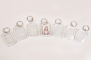 7xSchlüsselanhänger Bild Foto Bilderrahmen beidseitig Acryl 3,5cm x4,5cm Geschenk