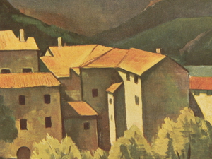 Carl Hofer Landschaft aus Muzzano Kunstdruck gerahmt Bild 9