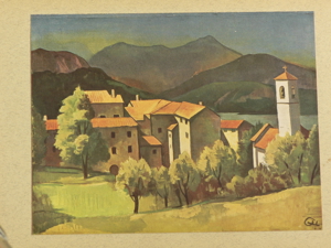 Carl Hofer Landschaft aus Muzzano Kunstdruck gerahmt Bild 6