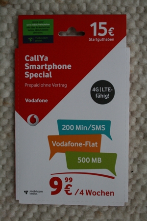 Talk&SMS / CallYa Smartphone Special - Telefonkarten, SIM-Karten von Vodafone Bild 1