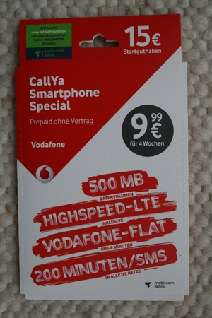 Talk&SMS / CallYa Smartphone Special - Telefonkarten, SIM-Karten von Vodafone Bild 3