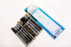 10xHAMA Albumschreiber Lackstift Metallic-Ball-Pen gold silber OVP