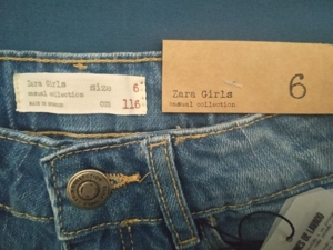 NEU mit Etikett - ZARA Jeans Hose kurz / Pants - Größe: 116 Bild 3