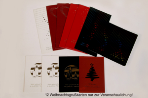 12x Grußkarten Weihnachtsgrußkarten Foto-Klappkarten 9x13 Fotorahmenkarte