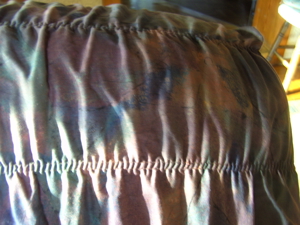 AUS ALT MACH NEU: Sesselüberwurf in Pastelltönen lachsrosa/bleu/grau Bild 7