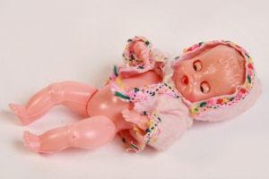Kleine alte Babypuppe Puppenstube 12cm Schlafaugen 50er vintage